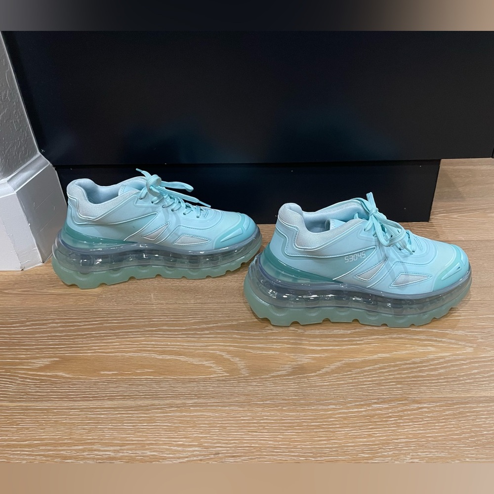 SHOES 53045 Bump'Air Platform Sneaker (Unisex) blue mint size 7.5 US/38 EU